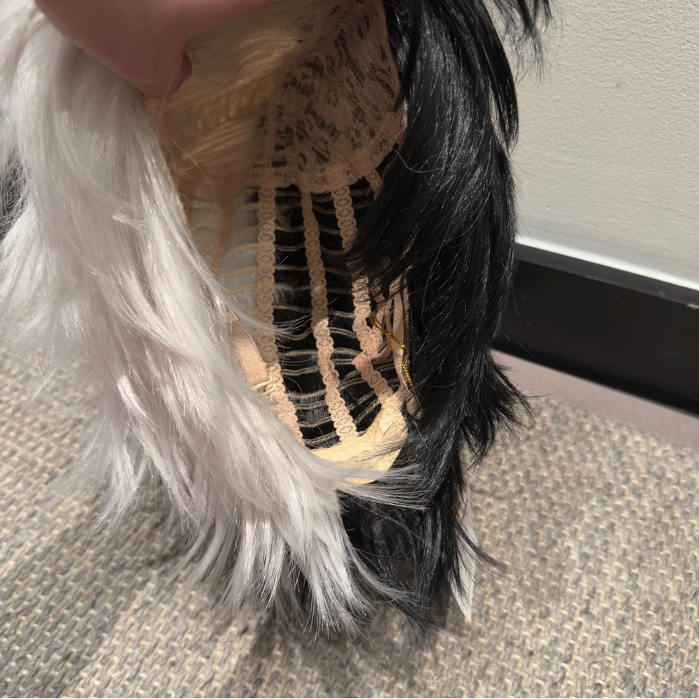 NWT - Yumeno Kyūsaku Q Bungo Stra Japanese Cosplay Wig Two Tone Black & White - Picture 14 of 14